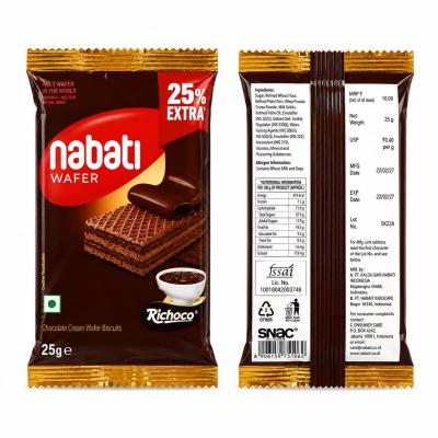 NABATI RICHOCO WAFER CHACOLATE CREAM WAFER BISCIUTS - 25g